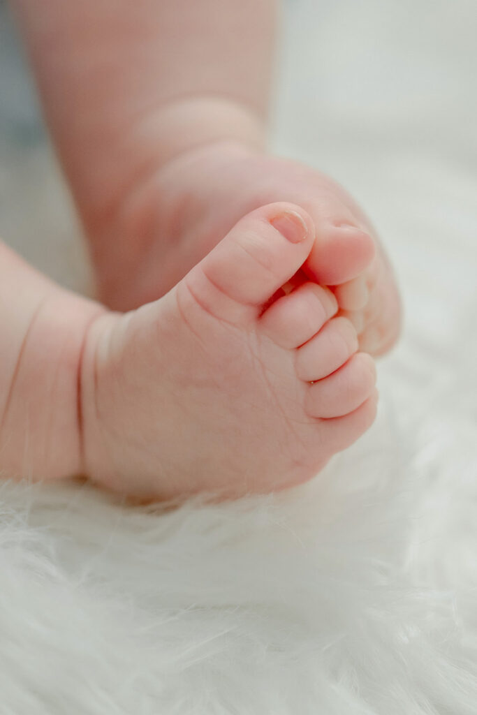 Up close photo of baby feet.